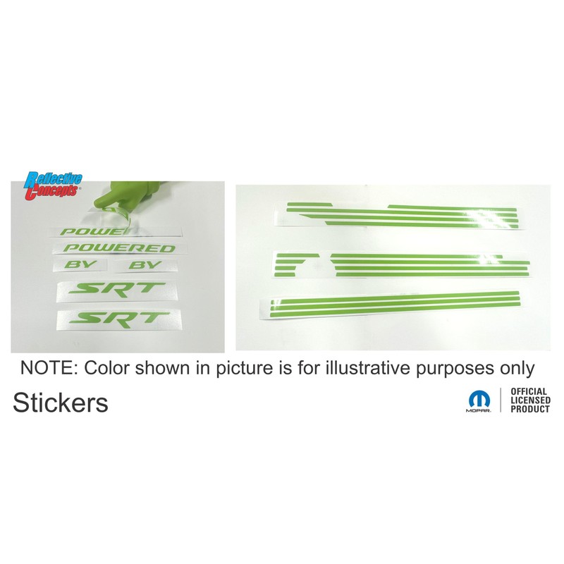 Powered by SRT Engine Cover Overlay Decals for Challenger and