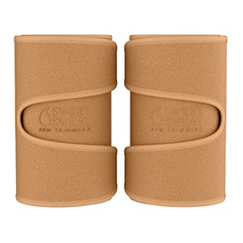 Sports Research Sweet Sweat Arm Trimmers for Men & Women | Increases Heat & Sweat Production to The Bicep Area | Includes Mesh Carrying Bag (Sand, Small)
