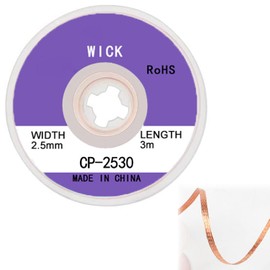 Desoldering Wire, No-Clean Desoldering Braid Desoldering Wick for Removing Solder and Disassembling Electrical Components (2.5 mm 1.5 m) (2.5 mm 3 m)