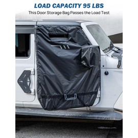 JOYTUTUS Hard Door Storage Bags Compatible with Wrangler CJ YJ TJ JK JL 2-Door 1976-2024, Hard Door Protector for Gladiator JT 2020-2024, Doors Cover with Mirror Storage Bag