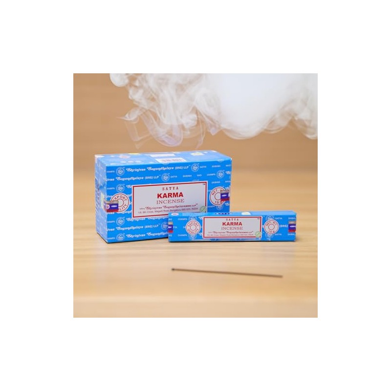 Satya Incense Sticks, 4 Packs x 15g, with Incense Holder,