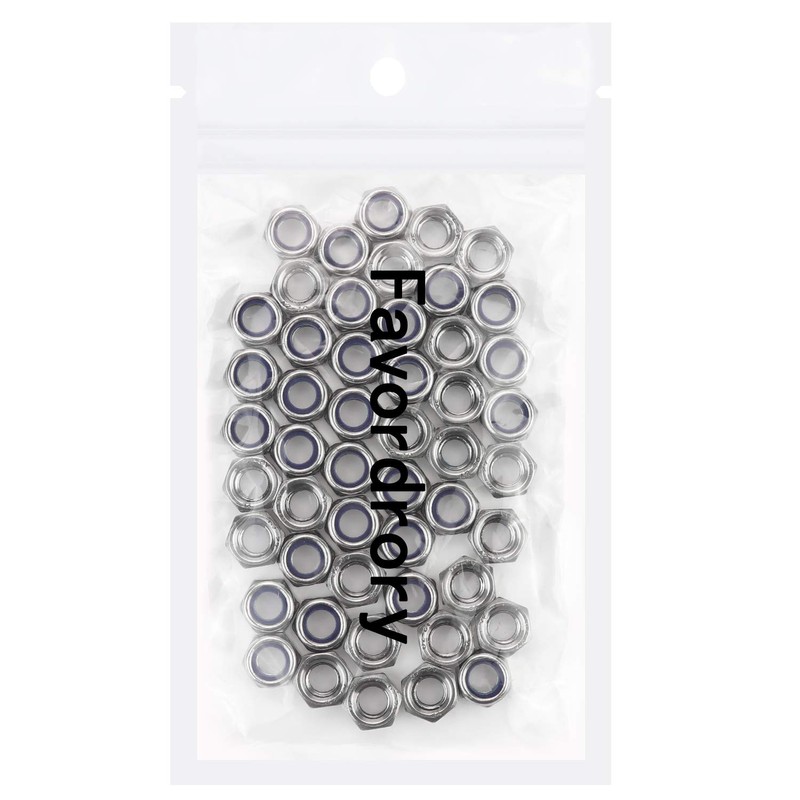 Favordrory M8 x 1.25mm 304 Stainless Steel Self-Lock Nylon Inserted