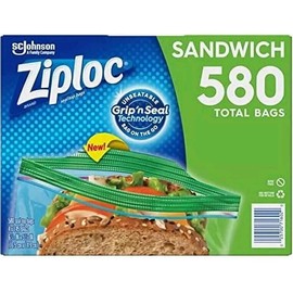 Ziploc {4PACK }Ziploc Seal Top Bag, Sandwich, 145-count,
