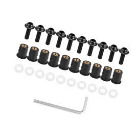 Hihaha 10pcs M5 Motorcycle Windscreen Screw Fairing Windscreen Bolt Black Durable Material