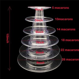Kithing 6 Tiers Round Macaron Tower Stand Cake Display Rack Cupcake Stand Desserts Display for Wedding Birthday Decor