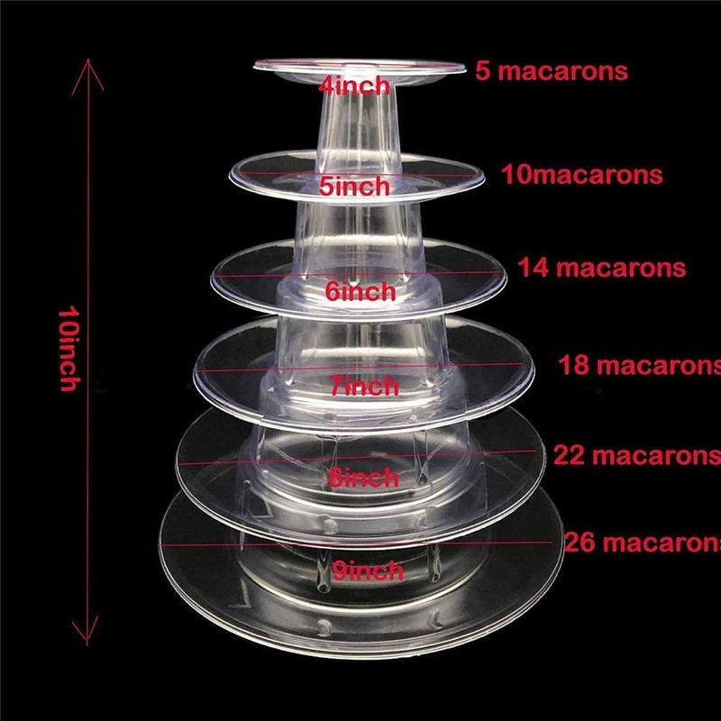 Kithing 6 Tiers Round Macaron Tower Stand Cake Display Rack