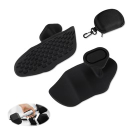 Taekooki Anti-Slip Gym Hand Grips, Gym Hand Grips, Lifting Rubber Grips With Storage Box, Fingerless Palm Protection for Gym Training, Weightlifting, Dumbbell, Deadlift, Pull-Ups, CrossFit (1Pair)