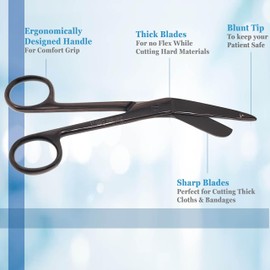 Lister Bandage Scissors 5.5", Made of Premium quality Stainless Steel Ideal Gift for Nurses, Medical Students, Paramedics, Doctors, Home Stainless Steel (Brown)