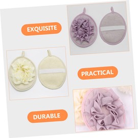 OHPHCALL 4pcs Exfoliating Shower Loofah Elastic Hand Strap Soft Bath Scrubbers for Deep Cleansing Convenient Hanging Storage for Women Skincare Routine