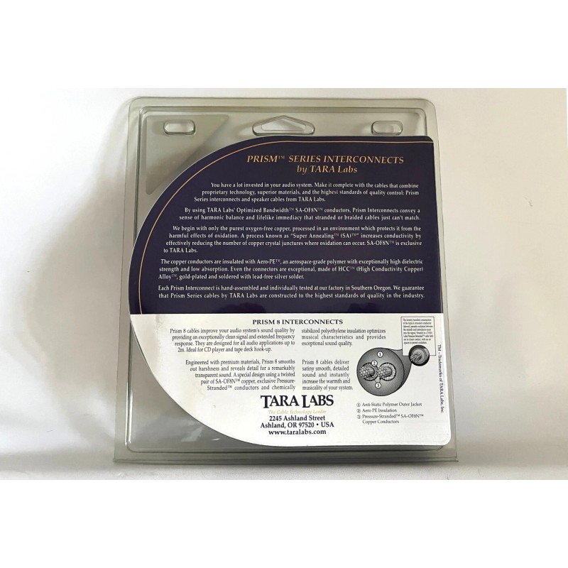 TARA LABS, NOS PRISM 8 AUDIO INTERCONNECT CABLES, 1 METER,
