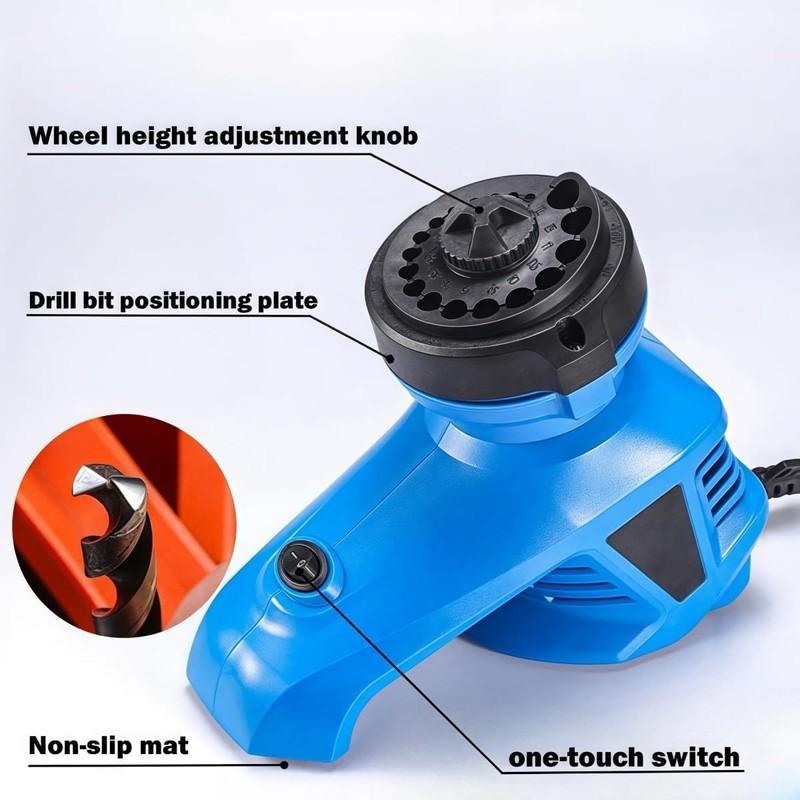Multipurpose Drill Bit Sharpener – 130° Twist Bit Grinding Tool