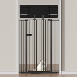 Snagle Paw 71" Extra Tall Cat Gate with Acrylic Top Panel，30-40.6" Wide Adjustable Pet Gates, Pressure Mounted, No-Drill Easy Install,Tall Cat Gate for Doorways,Stairs,Kitchen (Black)