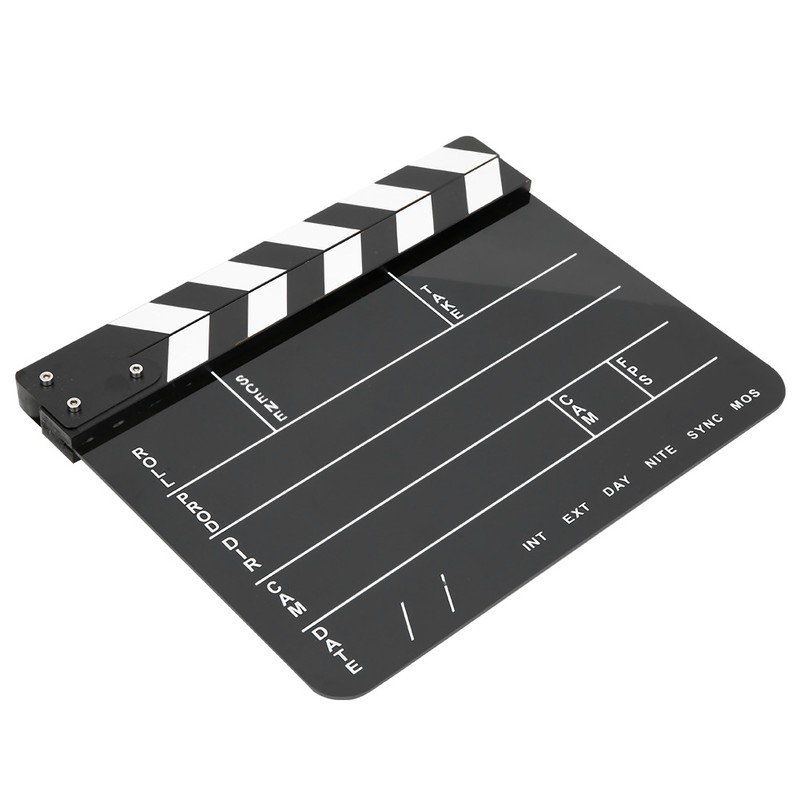 30x25CM Acrylic Clapperboard Professional Movie Film Action Clap Director Photography
