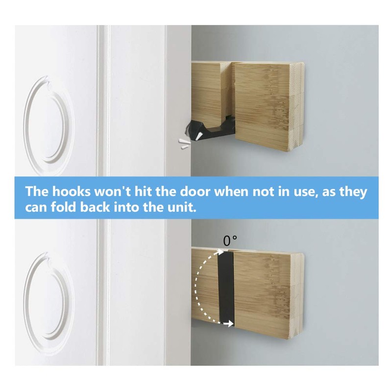 JSVER Wooden Coat Hooks Coat Rack Wall Mounted, Modern Coat