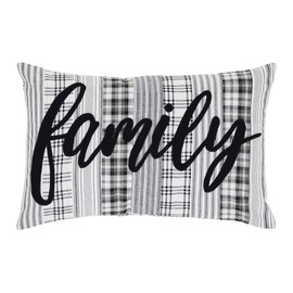 VHC Brands Sawyer Mill Black White Family Decorative Farmhouse Throw Pillow for Sofa Couch Bed 14x22