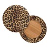 Wanyint Brown Leopard Fur Print Stool Covers Round 14-16 Inch