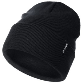 FURTALK Kids Beanie Hat Baby Toddler Winter Hats Soft Double Layer Warm Cable Knit Cap for Boys Girls Black