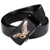 Barry.Wang Men's Leather Belt Black Ratchet Belt with 3 Automatic