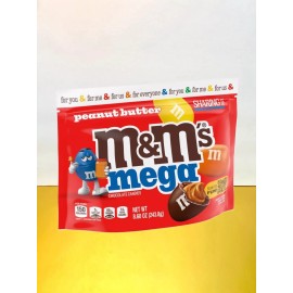 M&M's  New Exclusive M&Ms MEGA Peanut Butter Milk Chocolate Crunchy Shell Bag 8.6oz