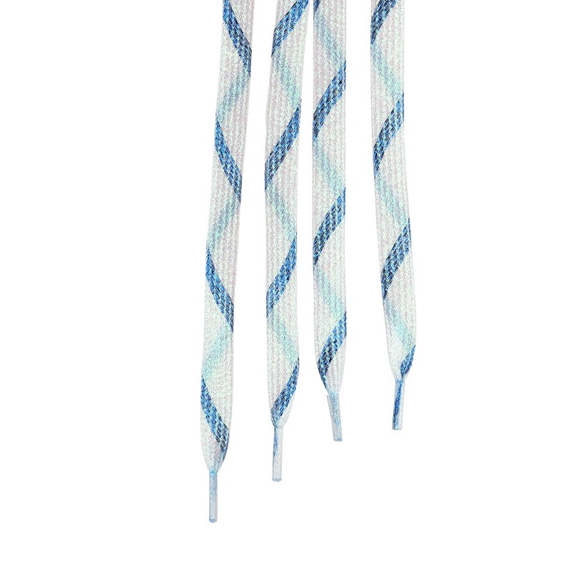 [Allegra K] Shoelaces, Flat, Metallic, Flat Laces, Shiny, blue (royal),
