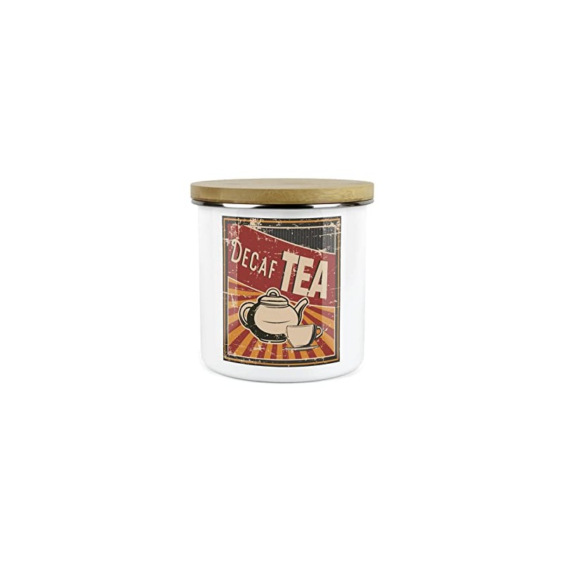Purely Home Retro 1950s Style Decaf Tea Canister - White