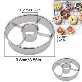 Joyangy 2 Pack Stainless Steel Donut Cutter, 3.86 Inch Doughnut Cutters Mold, Professional Baking Tool for Making Perfect Donuts, Bagels, Cookies, Biscuits, and More
