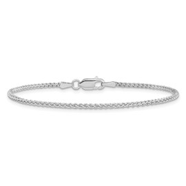 IceCarats 14K Solid White Gold 0.85mm Spida Chain Anklet Summer Beach Foot Ankle Bracelet 10 inch