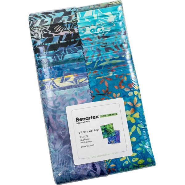 Bali Batik Calypso Strip-Pies 40 2.5-inch Strips Jelly Roll Benartex,