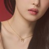 Gold&Deer 14KGP Lovely Line Ribbon Necklace White Gold / 골드앤디어