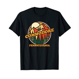 Vintage Commodore Pennsylvania Mountain Hiking Souvenir Prin T-Shirt