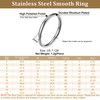 Silver 2MM Midi Plain Ring for Women Stainless Steel Simple