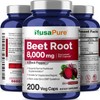 NusaPure Beet Root 8,000mg per caps (Vegan, Non-GMO, Extract 20:1