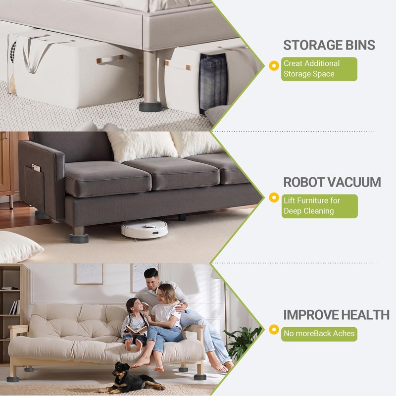 Hnndlra 1 Inch Heavy Duty Furniture Risers, Round Bed Risers,