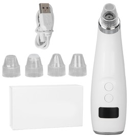 Electric Blackhead Vacuum Cleaner LED Display 3 Strength Blackhead Extractor Device Vacuum Pore Cleaner White