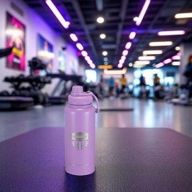 NOORZA Isolierflasche Inox 950 ml – Edelstahl Trinkflasche BPA-frei – Doppelwandig, 2 Auslaufsichere Deckel –Lavender Purple