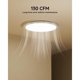 Fitop Bathroom Exhaust Fan with Light,130 CFM 47W Ceiling Mount Shower Ventilation Exhaust Fan, 1.5Sones Bathroom Vent Fan with Light, Fan 1100LM LED Light 3000K/4000K/5000K