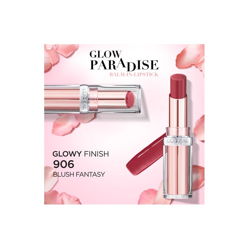 L'Oreal Paris Glow Paradise Balm In Lipstick 906 Blush Fantasy