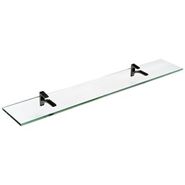 Spancraft Glass Cardinal Glass Shelf, Black, 6 x 12