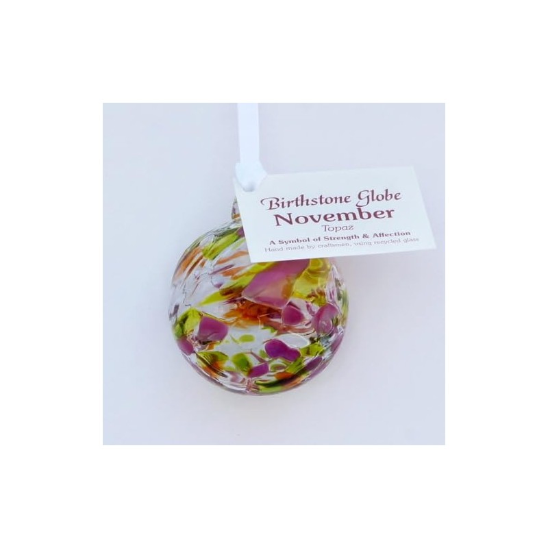 Milford Birthstone Small Glass Globe - November Topaz