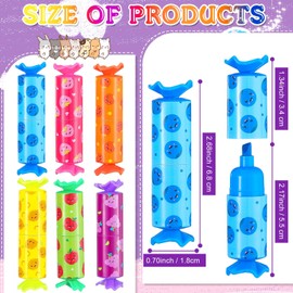 12 Pcs Mini Highlighter Candy Pastel Highlighter for Kid Student 6 Colors Cute Chisel Tip Marker Pen for Candy Party Birthday Drawing Poster Diary Greeting Card School Office Supplies