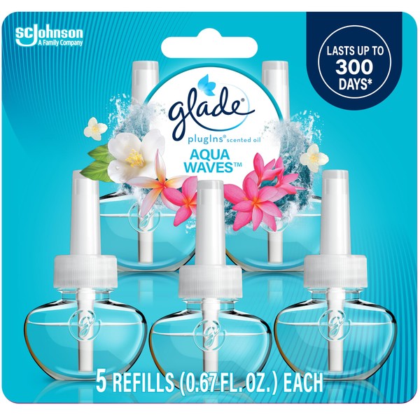 Glade Glade PlugIns Scented Oil 5 Refills, Air Freshener, Aqua