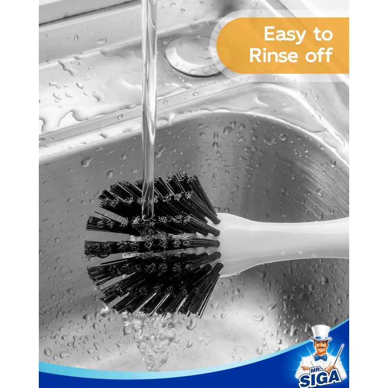 MR.SIGA Dish Brush with Handle, Dish Scrub Brush, Bamboo Dish