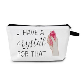 MoCaliduccious Funny Witchy Crystal Cosmetic Bags Present I Have A Crystal For That Makeup Case Crystals Lover Gift Makeup Bag Witchy Gifts for Women Tarot Themed Zipper Pouch Toiletries Bag