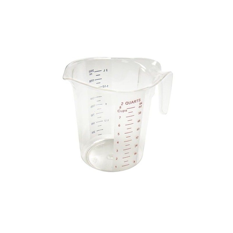 Winco PMCP-200 Measuring Cup, Polycarbonate, 2-Quart, Clear