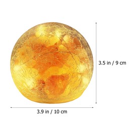 Uonlytech Salt Rock Lamp Battery Powered Himalayan Pink with Crackle Glass Ball Rock Salt Night Light for Bedroom Home Decor