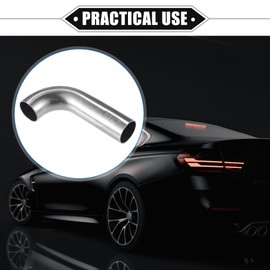 VekAuto Bend Elbow Pipe Tube, 0.75" OD 3.15" 1.57" Leg 90 Degree DIY Exhaust Pipe Intercooler Air Intake Tube Universal for Car Automotive Durable 304 Stainless Steel Silver Tone