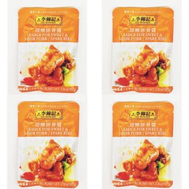 Sweet & Sour Sauce for Pork and Spare Ribs, Cantonese Cuisine, 2.8 oz, Pack of 4