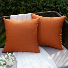 EMEMA Cushion Cover Autumn Outdoor Waterproof Sofa Cushion Waterproof Decorative Cushion Covers Decorative Cushion Cover Made of Polyester for Garden Sofa Living Room Bed Set of 2 40 x 40 cm Orange