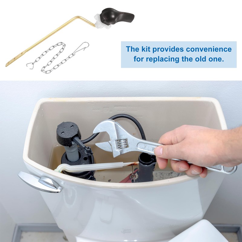 sourcing map 1Set Side Mount Universal Toilet Handle Replacement Kit