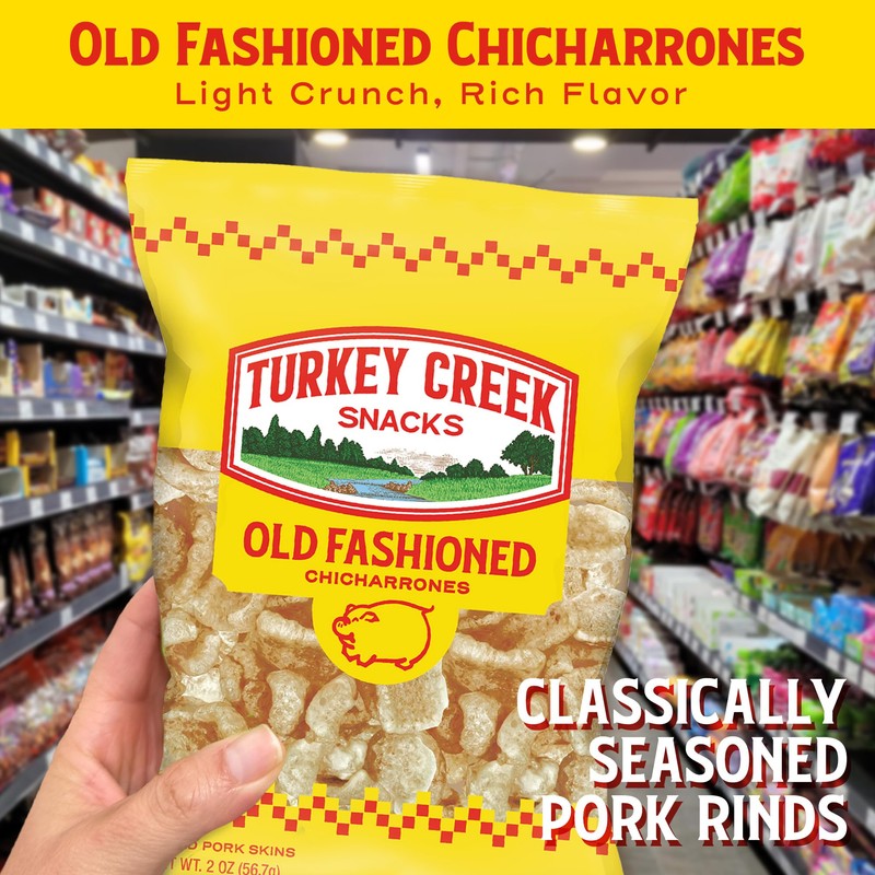 Turkey Creek Old Fashioned Chicharrones, Fried Pork Rinds - Original